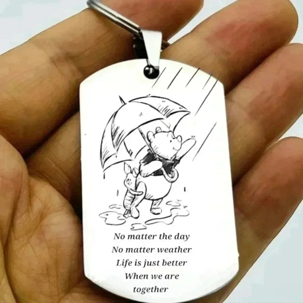 Winnie The Pooh Hot love quote keychain